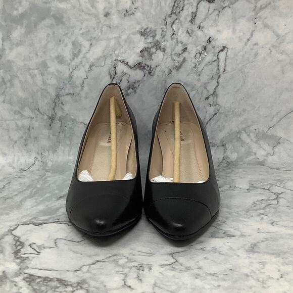 Cole Haan Women's 7B Black Leather The Go-To Block Heel Pump 45mm Slip On S1-15 - Picture 2 of 11